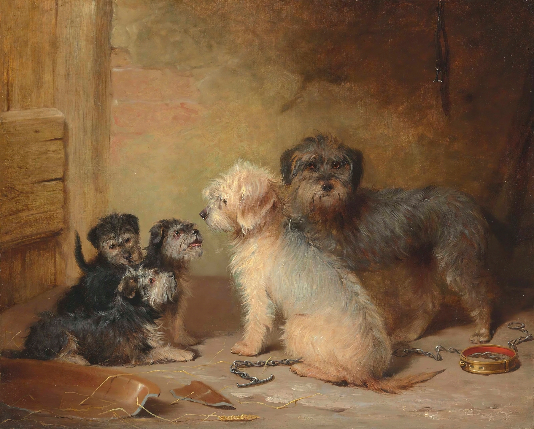 The Dandie Dinmont family by Henry Calvert