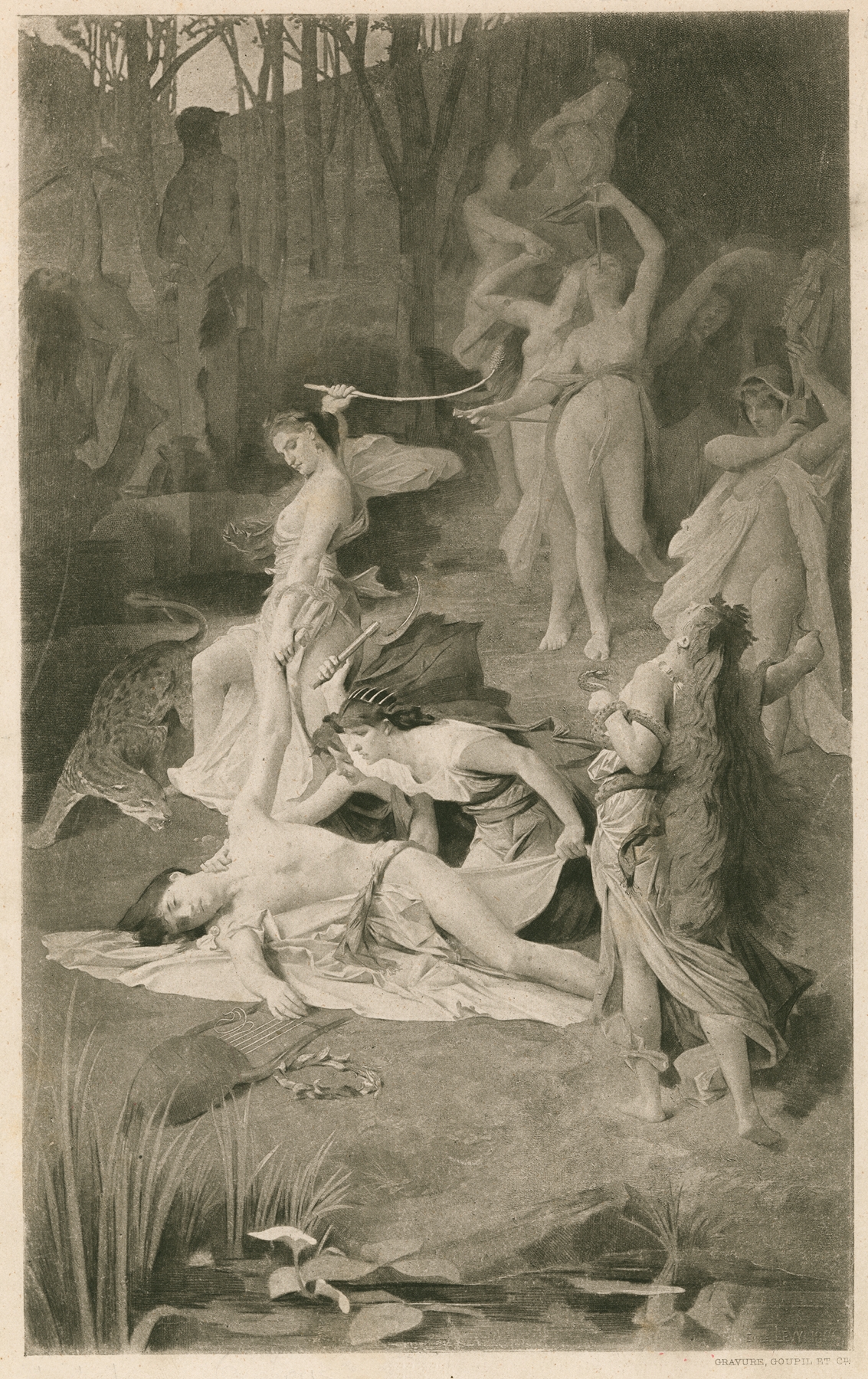 The death of Orpheus by Émile Lévy