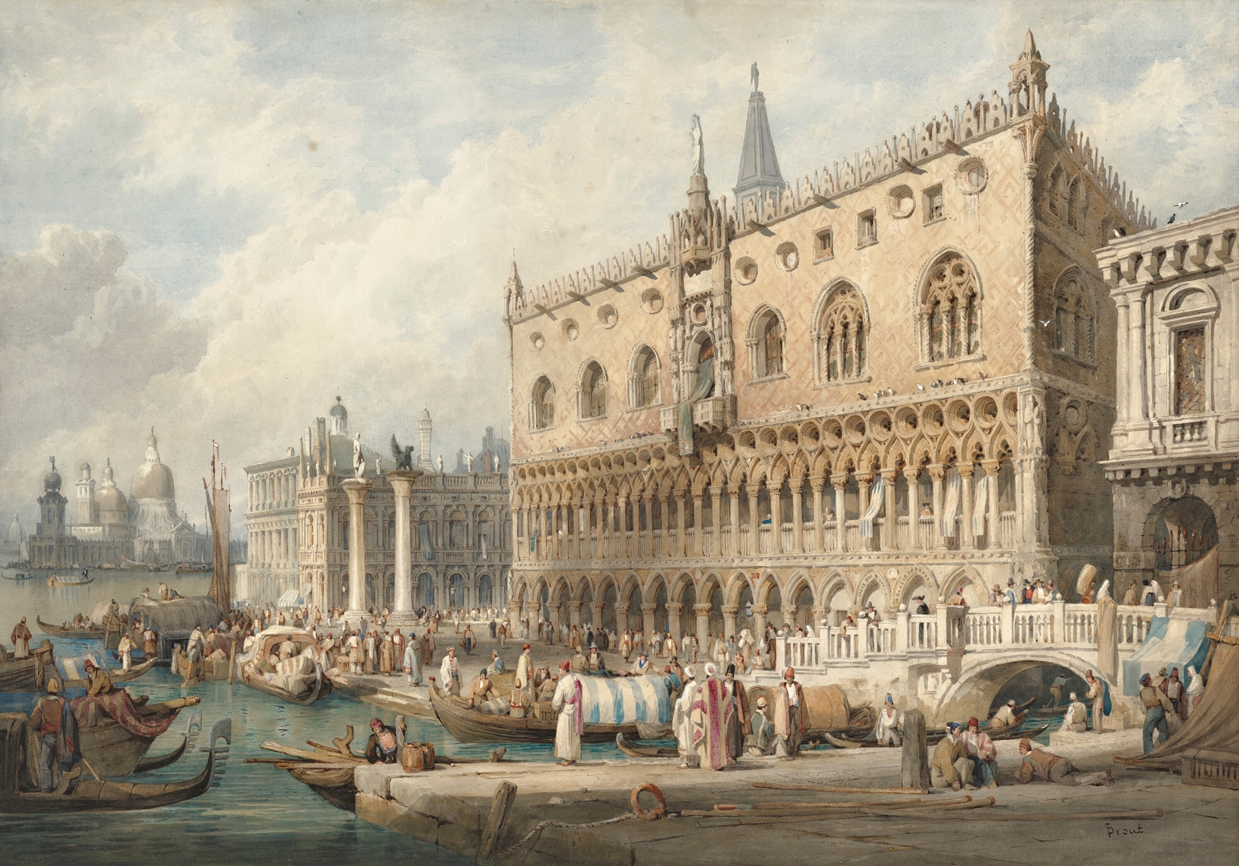 The Doge’s Palace and the Grand Canal, Venice, looking west by Samuel Prout