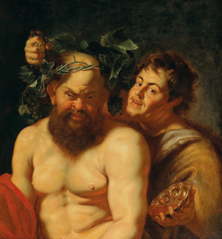 The Drunken Silenus with a Satyr by Follower of Peter Paul Rubens