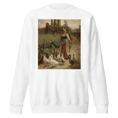 The Goose Girl, Picardy, France by Margaret A. Rudisill Sweatshirt