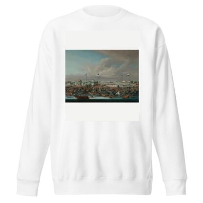 The Hongs of Canton, showing the French, American, British and Dutch flags by Sunqua Sweatshirt
