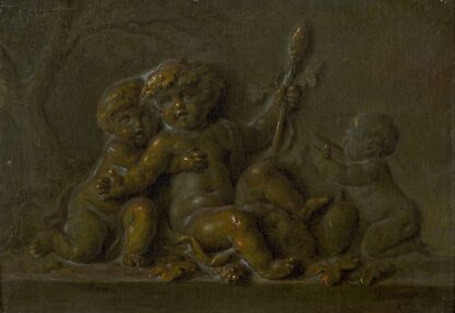 The infant Bacchus and two putti by Piat Joseph Sauvage