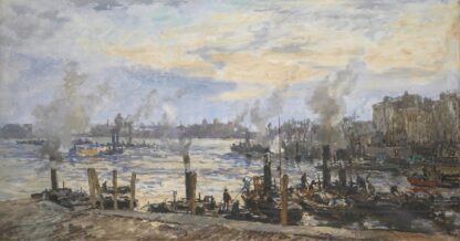 The Leuvehaven, in the Port of Rotterdam by Johan Hendrik Van Mastenbroek