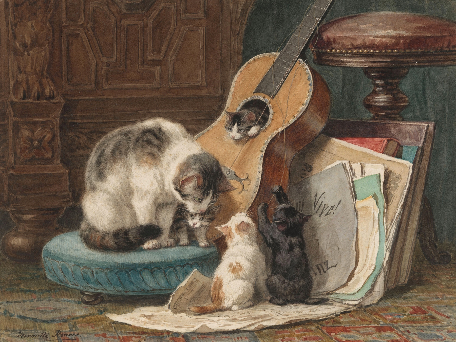 The Musicians by Henriëtte Ronner-Knip