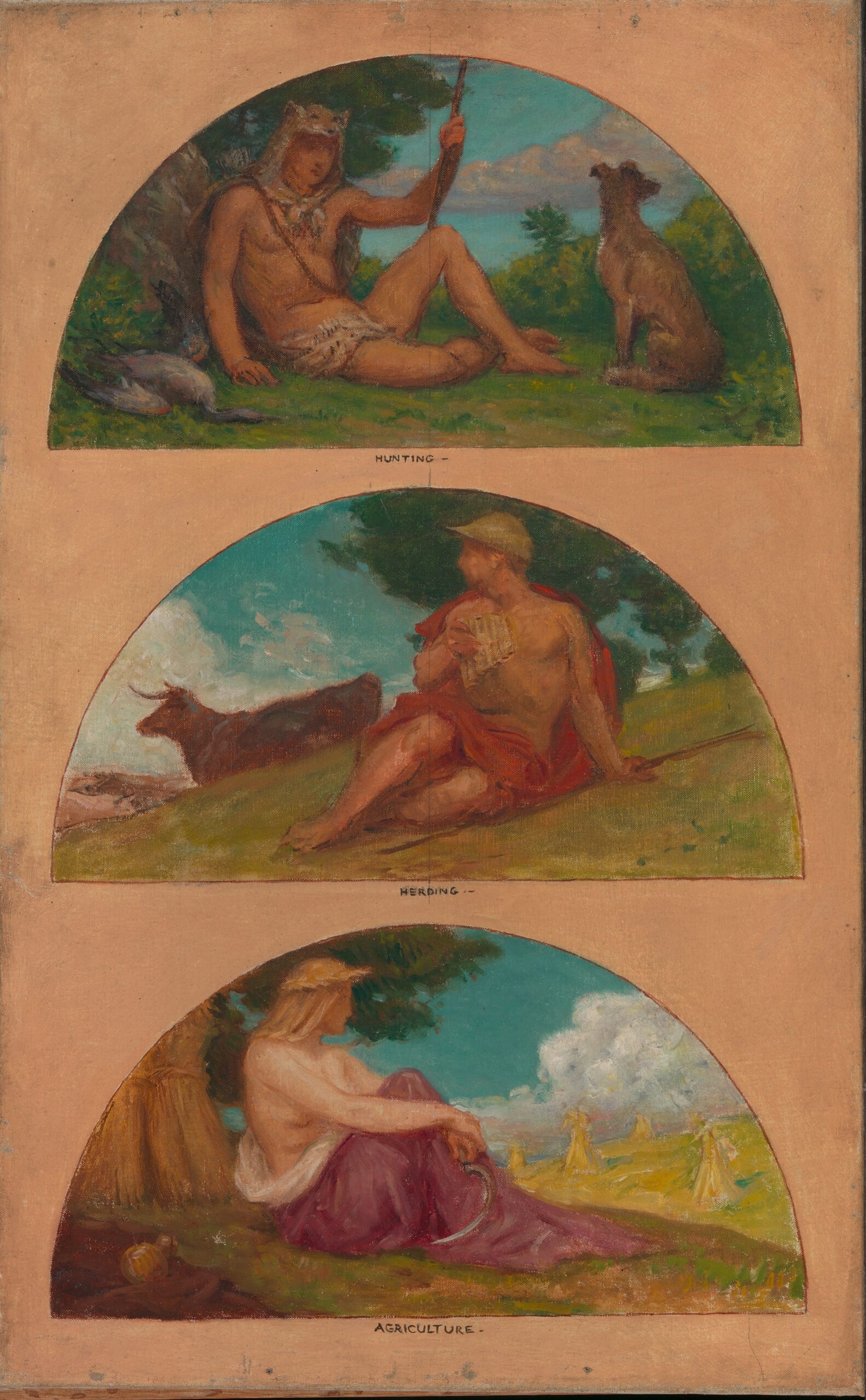 The Progress of Civilization; Hunting, Herding, Agriculture by Kenyon Cox