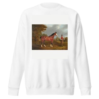 The racehorse ‘Whiteface’ with groom J. Gilham by John Frederick Herring Snr. Sweatshirt