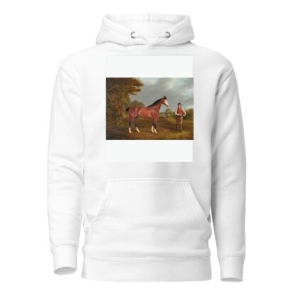 The racehorse ‘Whiteface’ with groom J. Gilham by John Frederick Herring Snr. Hoodie