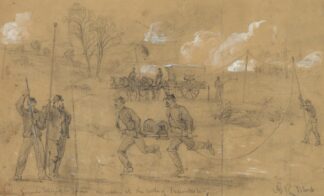 The signal telegraph train as used at the battle of Fredericksburg by Alfred Rudolph Waud