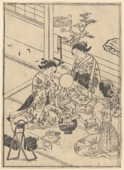 The Toilet—Three Women with Make-up Kit by Sukenobu Ishigawa