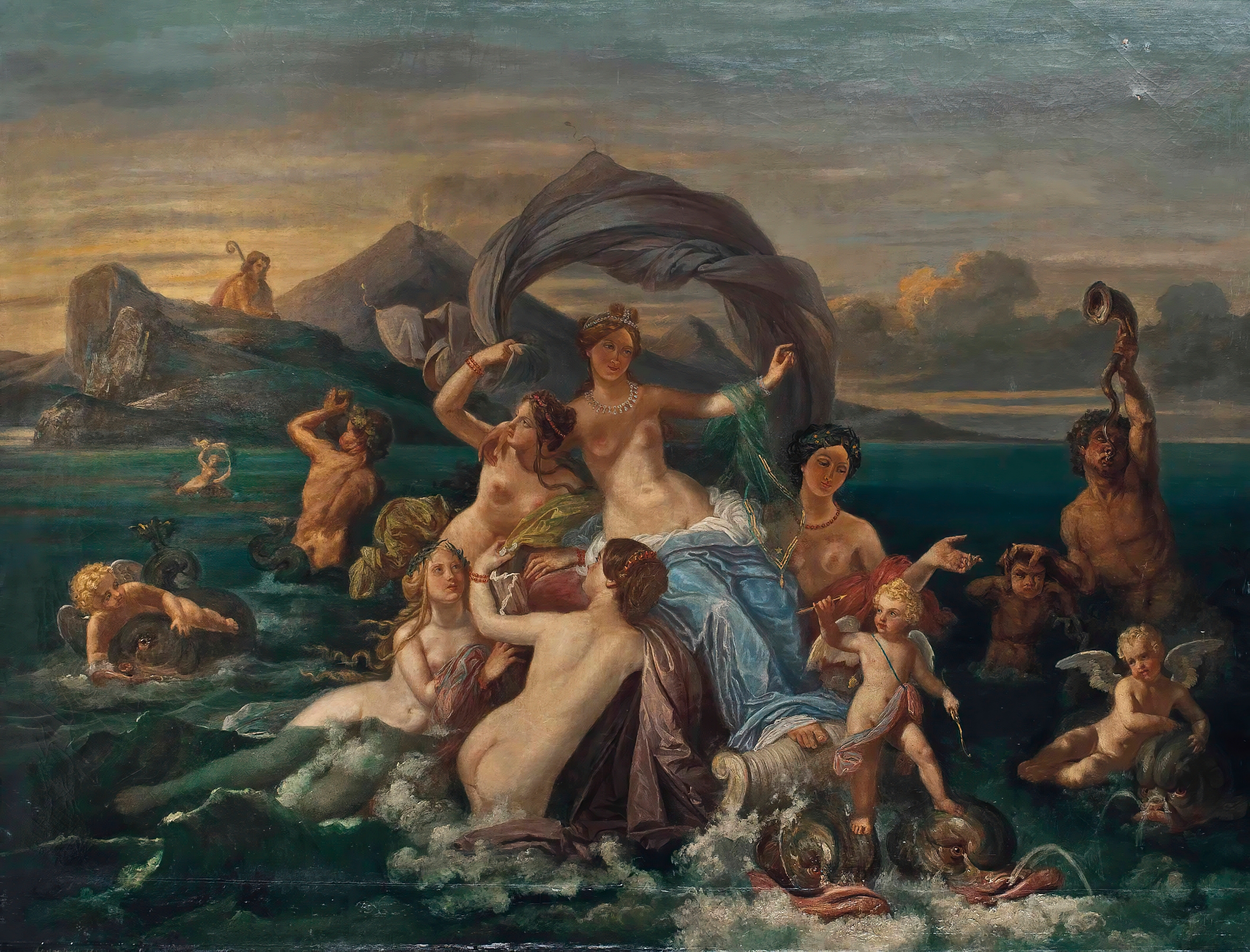 The triumph of Galatea by Jean-Jacques-François Monanteuil