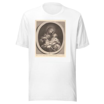 The Virgin seated with the infant Christ sleeping in her lap, in an oval frame, after Reni by Francois de Poilly T-Shirt