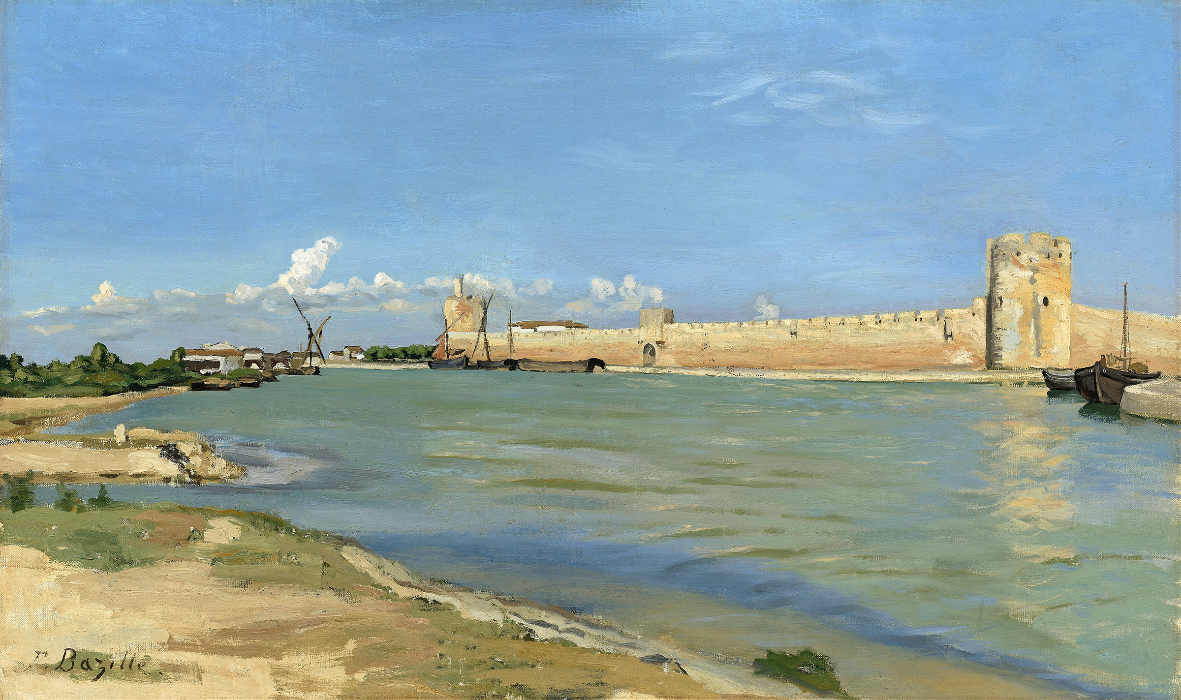 The Western Ramparts at Aigues-Mortes by Frédéric Bazille