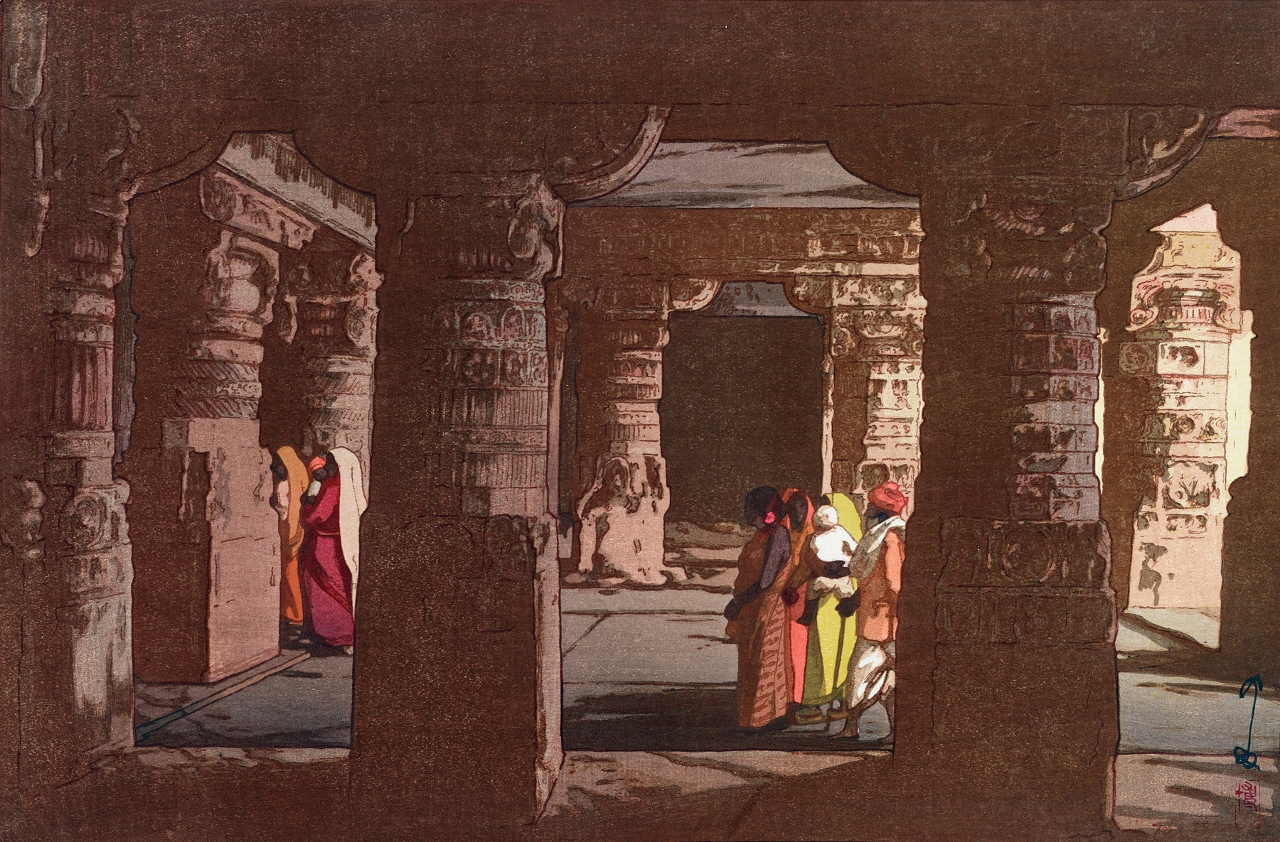 Third cave temple in Ellora by Yoshida Hiroshi