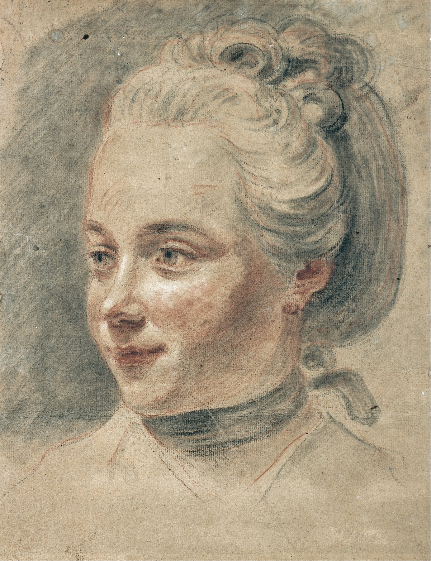 Three-Quarter View of the Head of a Girl, Turning to the Left by Johann Heinrich Tischbein the Younger