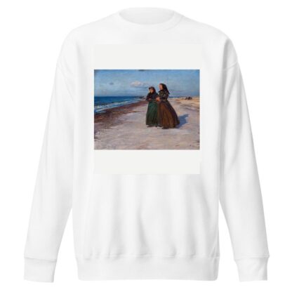 To fiskerkoner ved stranden i blæsevejr, Nordjylland by Knud Larsen Bergslien Sweatshirt