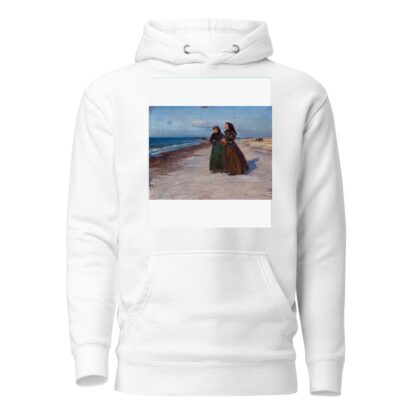 To fiskerkoner ved stranden i blæsevejr, Nordjylland by Knud Larsen Bergslien Hoodie
