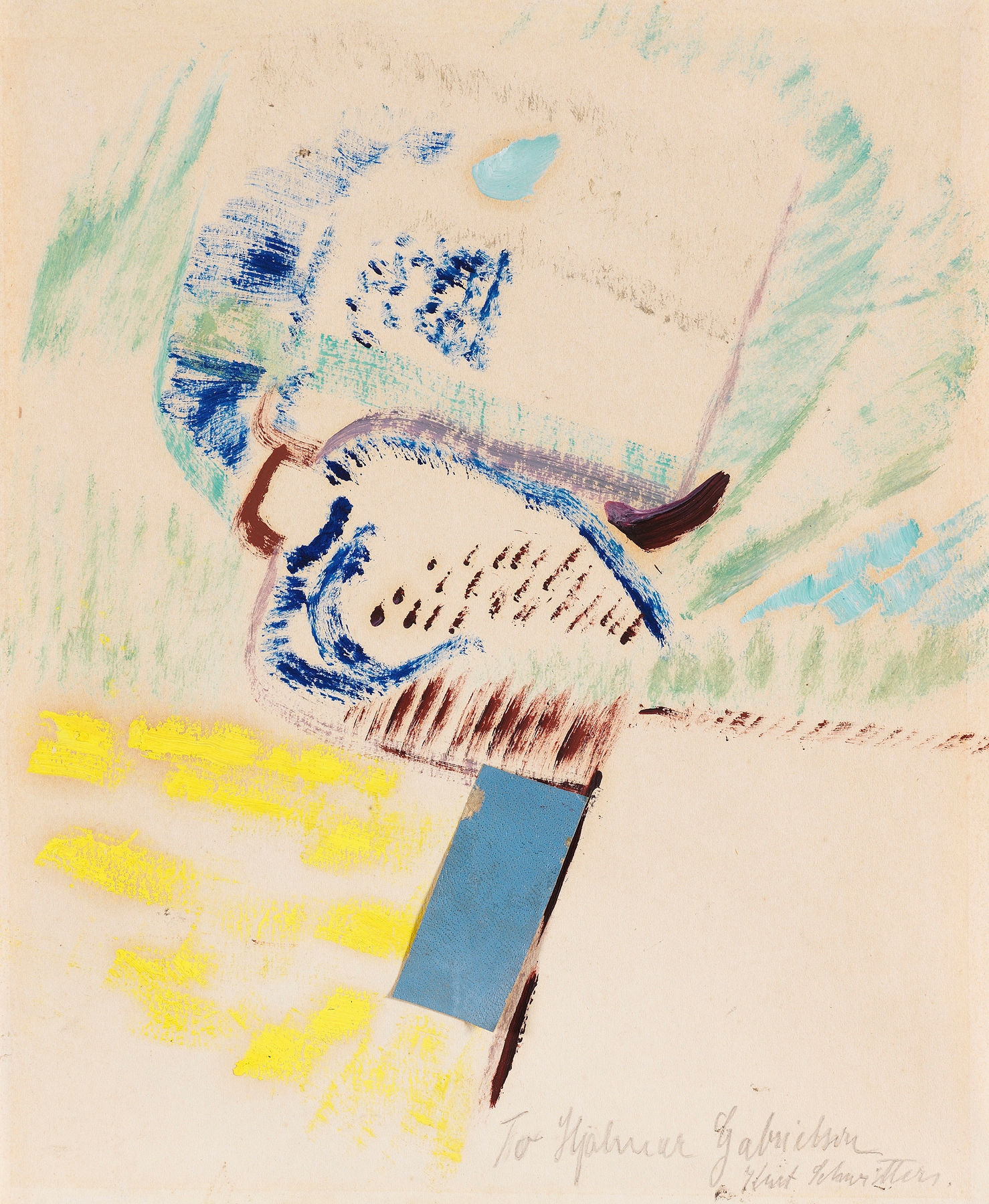 To Hjalmar Gabrielson. Merzzeichnung by Kurt Schwitters