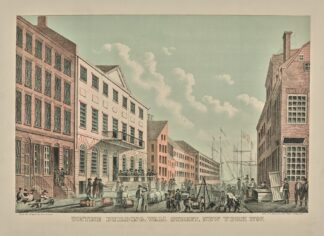 Tontine Building, Wall Street, New York 1797. by John Joseph Holland