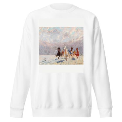 Trabrennen im Winter by Franz Hienl-Merre Sweatshirt