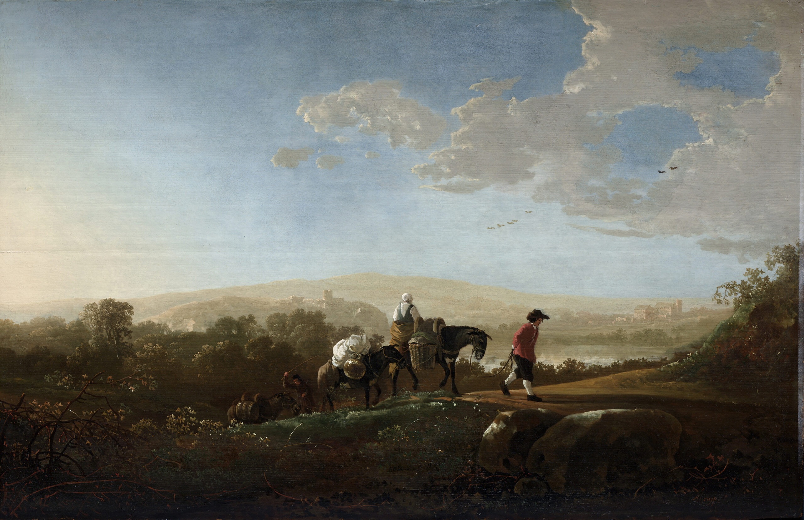 Travelers in Hilly Countryside by Aelbert Cuyp