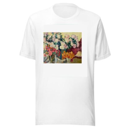 Trois vases de fleurs, assiette de pommes by Louis Valtat T-Shirt