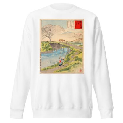Tsukuba Mountain Seen from Sakura River at Hitachi by Kobayashi Kiyochika Sweatshirt