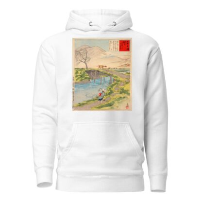 Tsukuba Mountain Seen from Sakura River at Hitachi by Kobayashi Kiyochika Hoodie