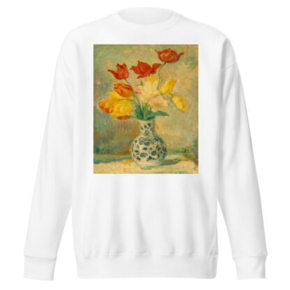 Tulips in a Delftware vase by Henri Lebasque Sweatshirt