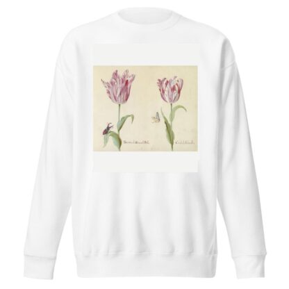 Twee tulpen met vliegend hert en vlinder Zussen de General Bol Conde de Holandt by Jacob Marrel Sweatshirt