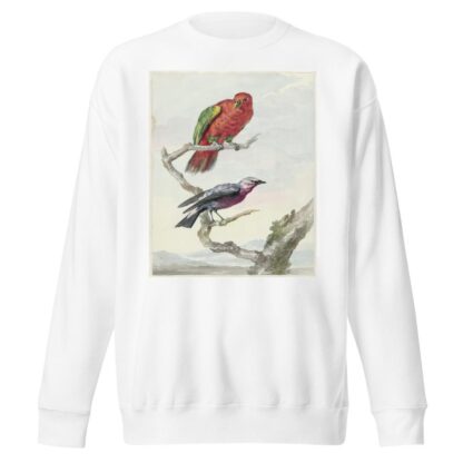 Twee vogels, waaronder een rood-groene papegaai by Aert Schouman Sweatshirt