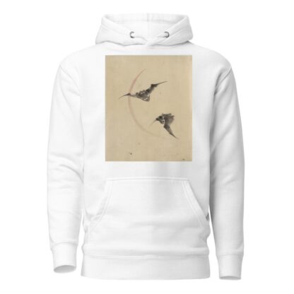 Two bats flying by Katsushika Hokusai Hoodie