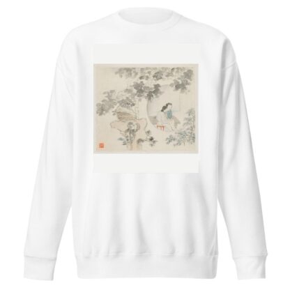 Two Women Sit at a Table within a Circle Visible in a Landscape by Hua Yan Sweatshirt