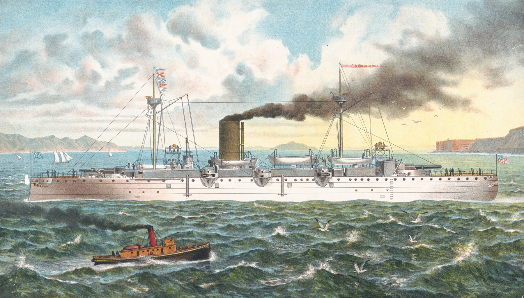 United States twin screw steel cruiser, Charleston by Anonymous