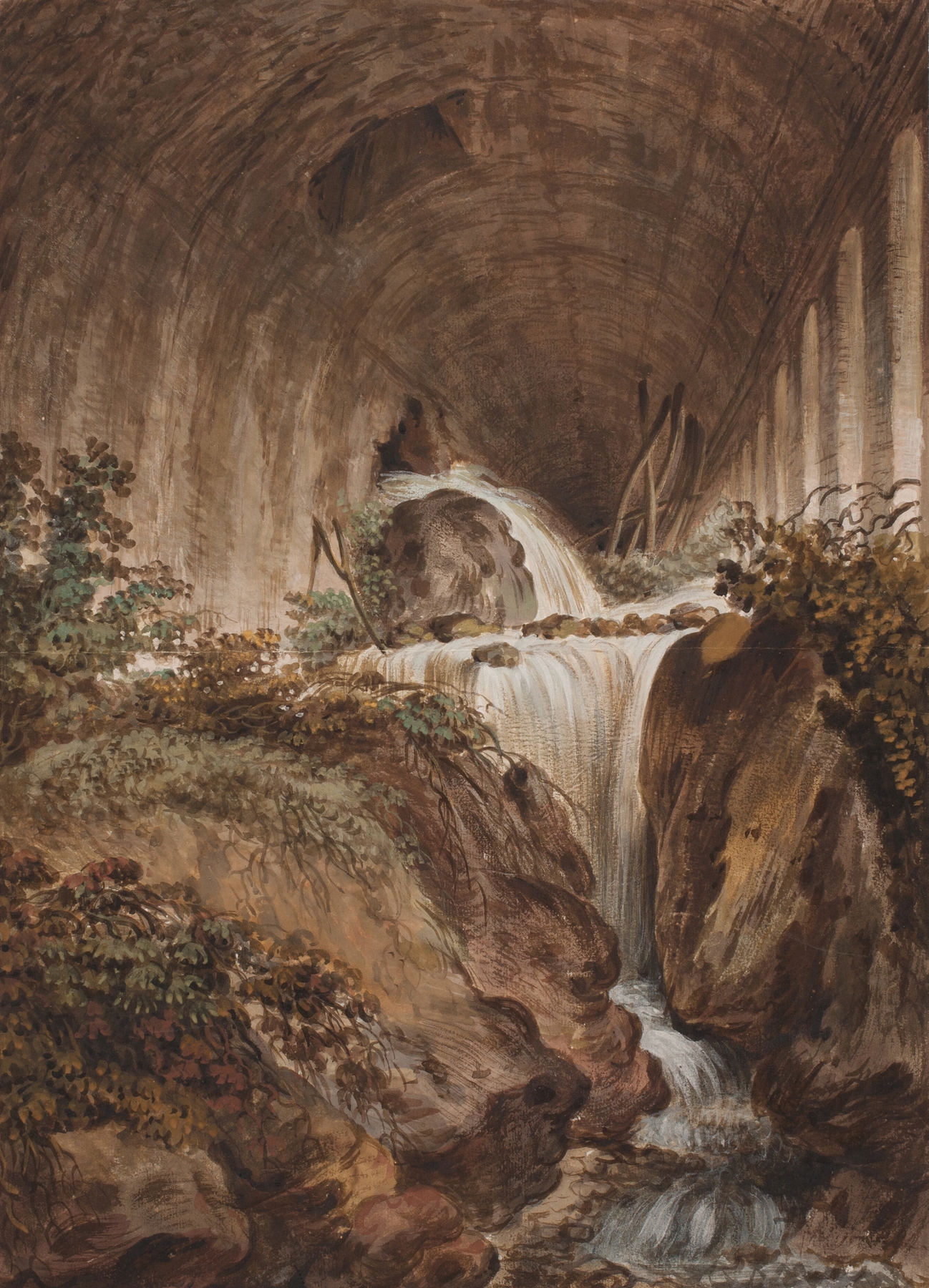 Vandfald under muret hvælving by Jens Petersen Lund