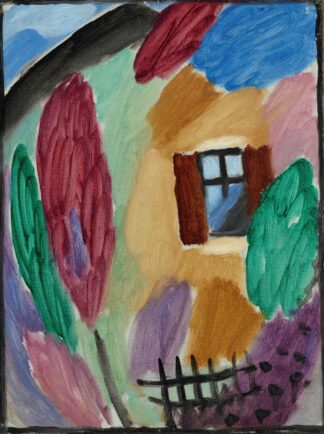 Variation mit Haus und Gartenzaun by Alexej von Jawlensky