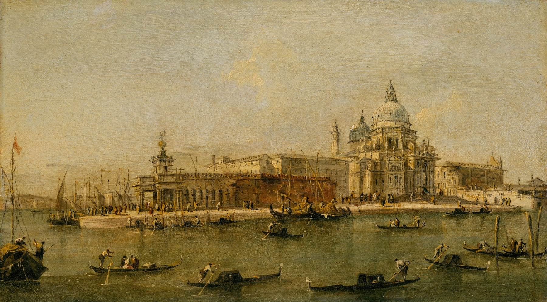 Venice; The Dogana and Santa Maria della Salute by Workshop of Francesco Guardi