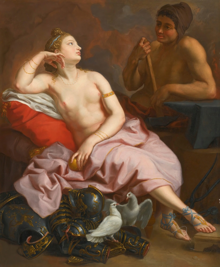 Venus In The Forge Of Vulcan by Circle Of Jean Siméon Berthélemy