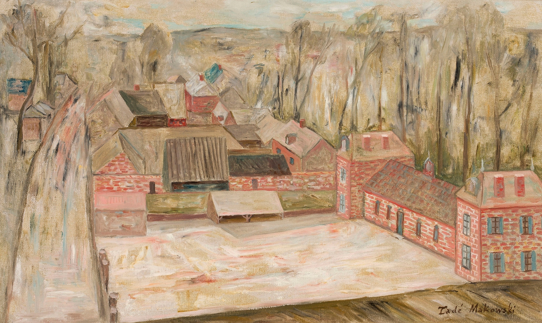 View of a small town by Tadeusz Makowski