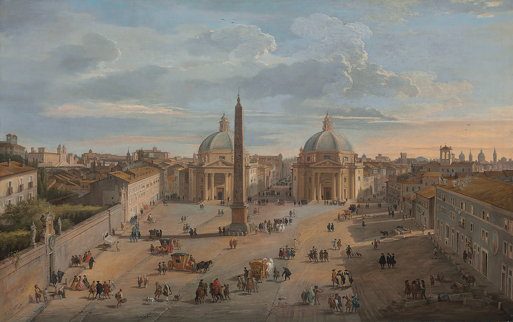 View Of Piazza Del Popolo, Rome by Giovanni Paolo Panini