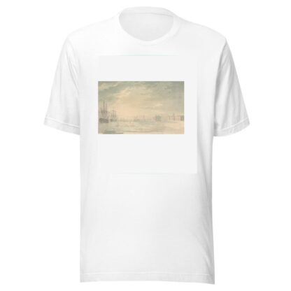 View of Portsmouth Harbor with Shipping, Showing Buildings on Shore by George Bulteel Fisher T-Shirt