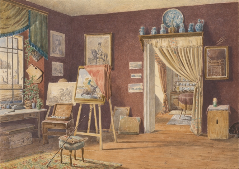 View of the Artist’s Atelier by Friedrich Carl von Scheidlin