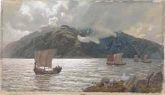 Viking Ships by Hans Gude