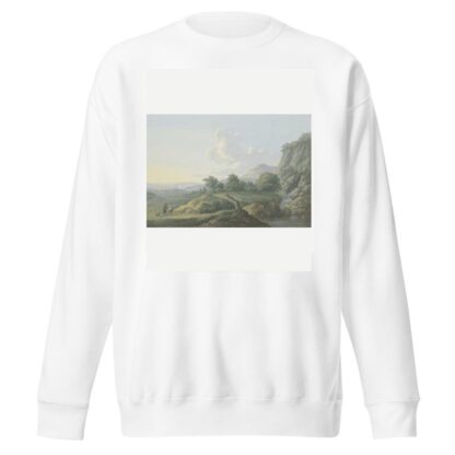 Vorgebirgslandschaft, links ein Ausblick auf ein Städtchen by Karl Franz Kraul Sweatshirt