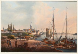 Vue de la ville de Dusseldorf prise de l’Academie by Johann Ludwig Bleuler