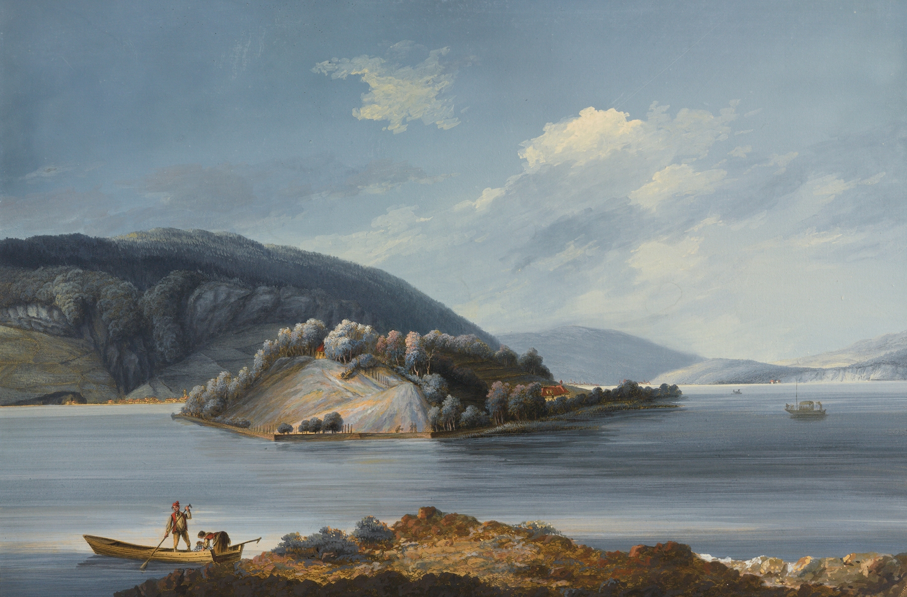 Vue de l’Isle de St. Pierre sur le Lac de Bienne by Johann Baptist Stuntz