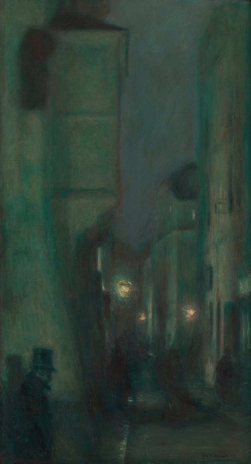 Wąski Dunaj nocą by Józef Pankiewicz