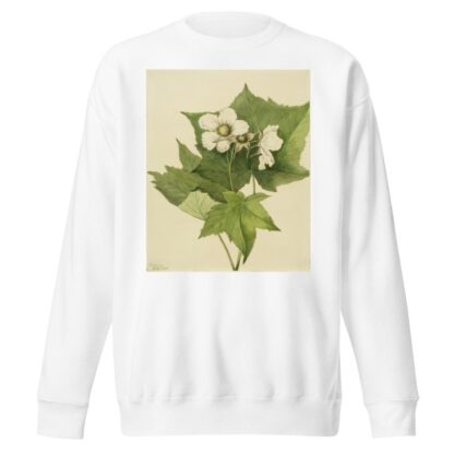 White Flowering Raspberry by Mary Vaux Walcott Sweatshirt