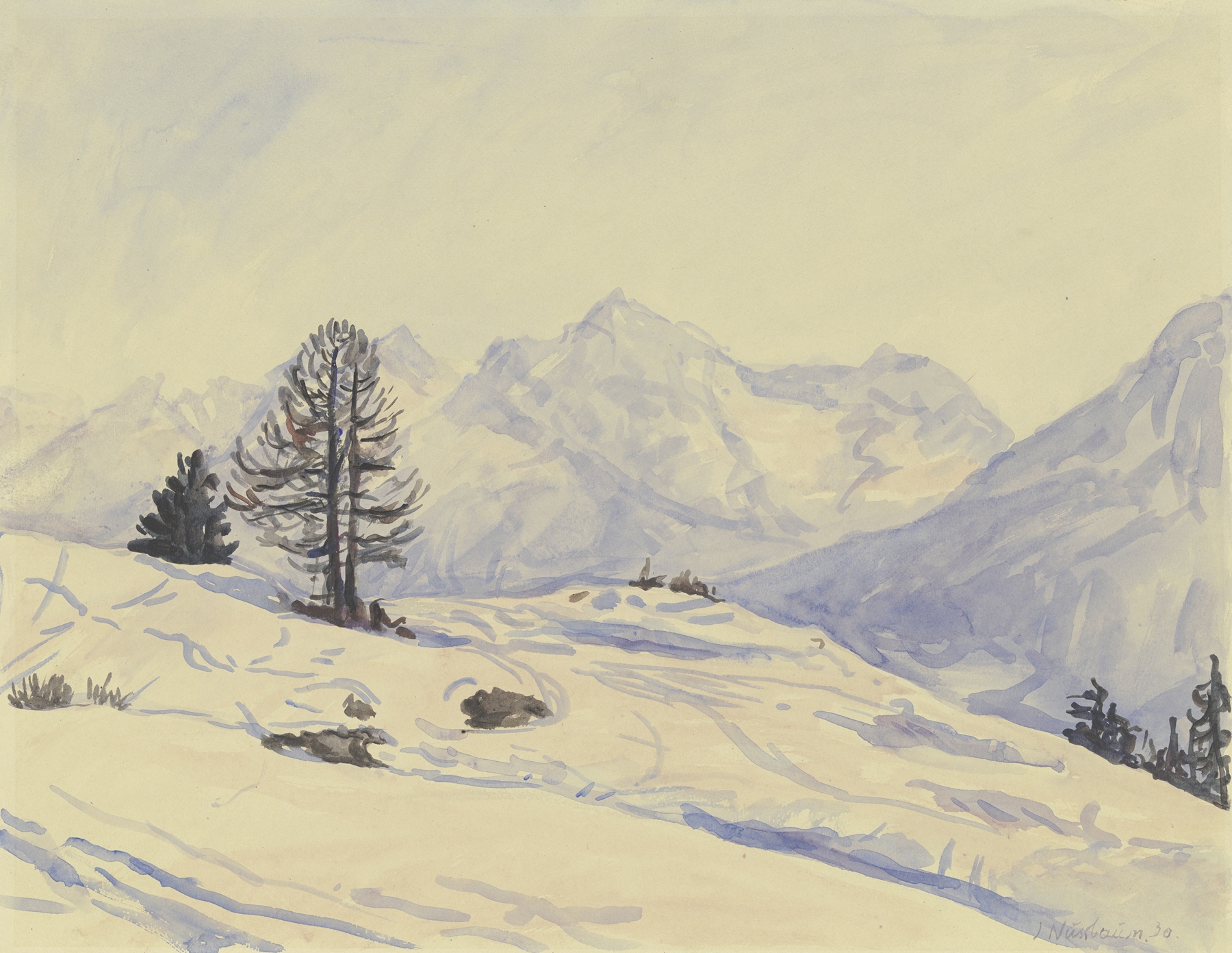 Winterlandschaft, Unterengadin by Jakob Nussbaum