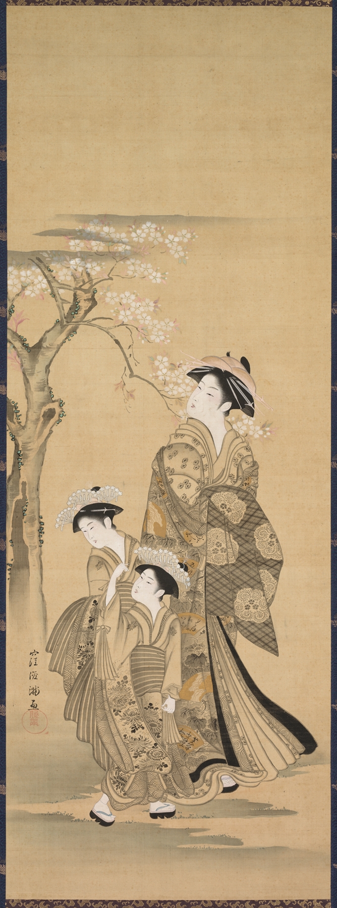 Woman and Two Children by Kubo Shunman